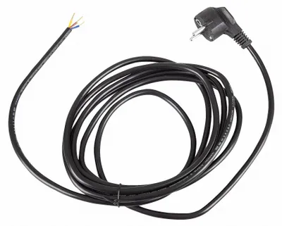 Produktbild von Netzkabel 3 m Schuko Schutzkontaktstecker (gewinkelt) 300SW schwarz offenes Ende