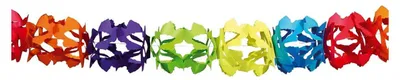 Produktbild von Folat Hoku Papier Girlande Regenbogenfarben Cut-Outs 6m für Karneval