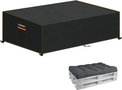 Immagine prodotto di Copertura per panca in pallet, impermeabile, resistente ai raggi UV, 130 x 85 x 40 cm, nera, copertura per esterni