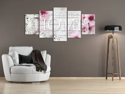 Produktbild von Akustikbild Home Holz 200x100 cm Bilder Akustikschaum Hochleistungsschallabsorber Schallschutz Leinwand 5 tlg Wandbild Raumakustik Schalldämmung f-C-0096-b-o