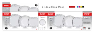 Image de Ensemble de 18 assiettes carrées CHARME