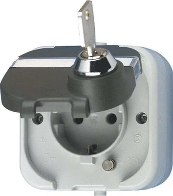 Immagine prodotto di REV AquaTop presa di corrente con serratura e chiave per locali umidi IP44