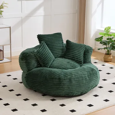 Produktbild von okwish Sitzsack Schlafsofa mit 3 Kissen,Ecksofa Lazy Sofa Indoor&Outdoor Relaxsessel Gaming-Sessel für Schlafzimmer,aus Cordstoff,Emerald