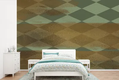Produktbild von MuchoWow® Fototapete für Wohnzimmer oder Schlafzimmer Wandtapete Vinyl Motivtapete Muster - Grün - Gold - Farbe - 525x350 cm - Das Hintergrundbild