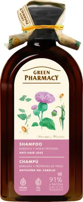Zdjęcie produktu dla Green Pharmacy Szampon Do Włosów Łopian I Białka Pszenicy 350 Ml