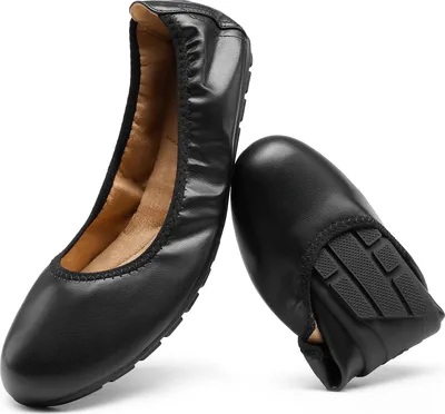 Produktbild von DREAM PAIRS Damen-Ballerinas, faltbar, runde Zehenpartie, elegant, bequem, zum Reinschlüpfen Farbe: SCHWARZ Größe:38.5