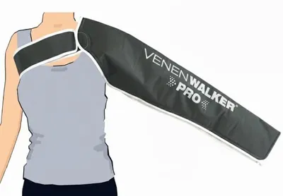 Produktbild von VENENWALKER PRO2 Armmanschetten, Lymphdrainage Arme, Kompression, 96cm, Grau