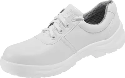 A white safety shoe is shown against a white background.