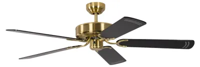 Produktbild von Deckenventilator Potkuri Messing seidenmatt / Schwarz 132 cm mit Zugkette