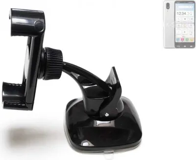 Produktbild von K-S-Trade kompakte Handy-Halterung Windschutzscheibe kompatibel mit Sharp Basio Active Armaturenbrett schwarz Autohalterung KFZ Halter