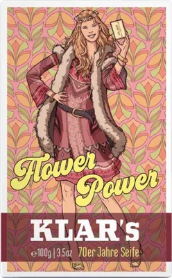Immagine prodotto di Klar Seifen 70er Retro Seife Flower Power 100g, Cosmos zertifiziert, palmölfrei