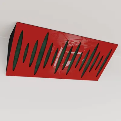 Produktbild von 2er-Pack – Schmale akustische Eck-Bassfalle mit Samtstoff | 23x50x10 cm |Reflexion - Schalldämmung | [PULSE (Horizont) - Roter Kunststoff |Grün]