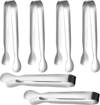 Produktbild von 6 Stück Eiswürfel-Clip, verdickte Mini-Zange aus Edelstahl, für die Küche, Servierzange für Eisdesserts und Vorspeisen