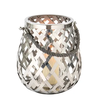 Produktbild von Fink OTIS, Windlicht, Edelstahl , Glas, silberfarben, H. 33 cm, D. 33 cm 159212