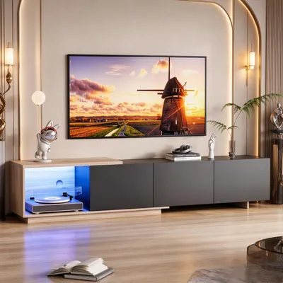 Produktbild von INONEFT TV Schrank, Modernes TV Board, Fernsehtisch mit 3 Schublade, Offene Regale, Fernsehschrank für Wohnzimmer Schlafzimmer, 240 x 38 x 44 cm