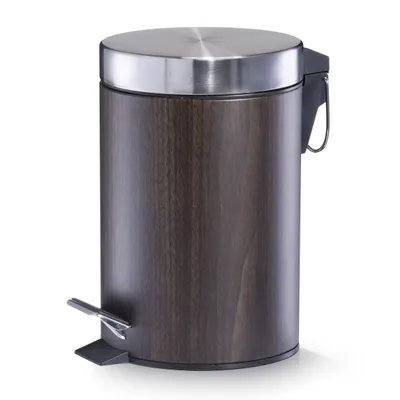 Produktbild von Zeller Treteimer, 3 ltr., Walnussdekor, Metall Ø17 x 26 cm