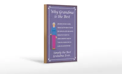 Produktbild von Holzschild Spruch 12x18cm why Grandma is the best Oma