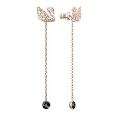 Produktbild von Swarovski Ohrhänger Damen Iconic Swan Roségold Schwarzkristall 5373164