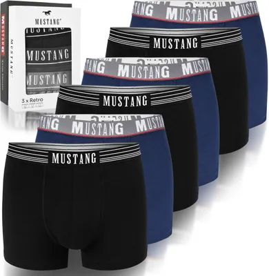 Produktbild von Mustang Herren Boxershorts Baumwolle 6 Stück BM458 Größe XL