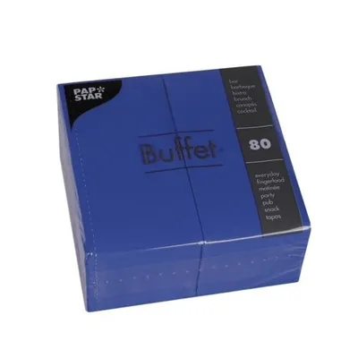 Produktbild von 560 Papstar Servietten, 2-lagig 1/8-Falz 33 cm x 33 cm dunkelblau 11738