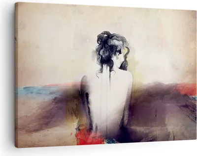 Produktbild von Bild auf Leinwand - Leinwandbild - Frau handeln nackt - 70x50cm - Wand Bild - Wanddeko - Wandbilder - Leinwanddruck - Bilder - Kunstdruck - Wanddekoration - Leinwand bilder - Wandkunst - AA70x50-3657