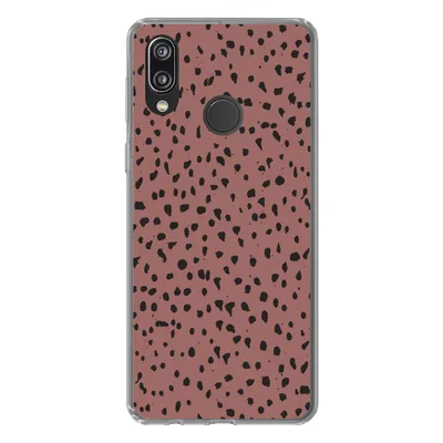 Produktbild von MuchoWow® Handyhülle Schutzhülle Hülle für Huawei P20 Lite (2020) Polka dots - Muster - Schwarz Silikon Softcase Handy Hülle - Kartenhalter
