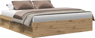 Image de vidaXL Cadre de lit sans matelas Chêne Artisan 200x200cm Bois composite