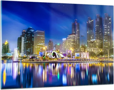 Produktbild von Bilder auf glas - Asien bangkok gebäude stadt - 120x80cm - Glasbilder - Wandbilder - Kunstdruck - zum Aufhängen bereit - Wanddekoration aus Glas - Glas Bilder - Wandbild auf Glas - GAA120x80-2447