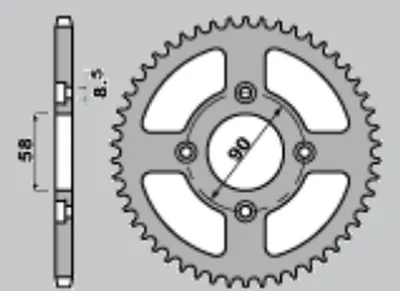 Image de Roue Dentée Arrière 36 Dents, Chaîne 420