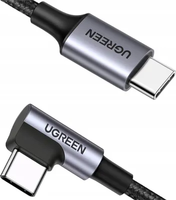 Image de Ugreen USB-C (straight) / USB-C (angled) PD QC 60W 3A 0.5m US255 (grey)