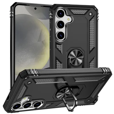 Produktbild von Für Samsung Galaxy S25 5G Armor Magnet Ring Hybrid TPU PC Schutz Hülle Schwarz