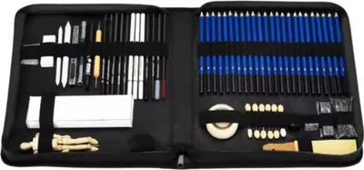 Produktbild von Bolt Edge 80-teiliges Zeichen- und Malkoffer Set – Mit Buntstiften, Graphit- und Kohle-Stiften – Inklusive Spitzer & Reiseetui