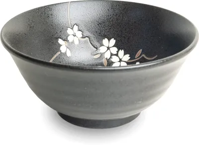 Produktbild von Japan-Bowls ASIATICA | Ramen Bowl Schalen aus Porzellan, 15 cm Anemone Schwarz
