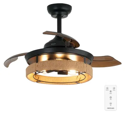 Zdjęcie produktu dla Cecotec 08625, Wentylator domowy z łopatkami, Złoto, Sufit, 15 m², 92 cm, Pilot