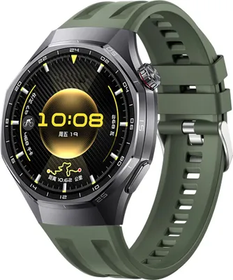 Produktbild von Silikon Armband für Huawei Watch GT 6 Pro Seamless Groove verstellbar Grün