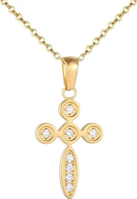 Produktbild von Karisma Damen Edelstahl Collier Anhänger Kette - Kreuz Zirkonia - SNS1003 - Rosé
