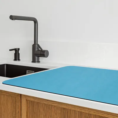 Abtropfmatte 49x39 cm, wasserabsorbierend, rutschfest, blau