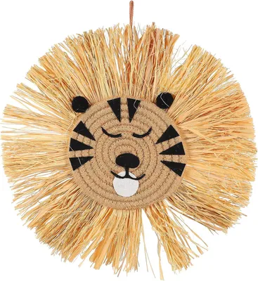 Produktbild von Wanddekoration mit gewebten Tigern aus umweltfreundlichem Stroh für Wohnzimmer und Schlafzimmer
