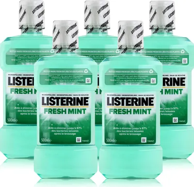 Produktbild von Listerine Fresh Mint 500ml - Für die tägliche Mundspülung (5er Pack )