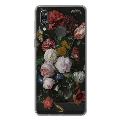 Produktbild von MuchoWow® Handyhülle Schutzhülle Hülle für Huawei P20 Lite (2020) Stilleben mit Blumen in einer Glasvase - Gemälde von Jan Davidsz. de Heem Silikon Softcase Handy Hülle - Kartenhalter