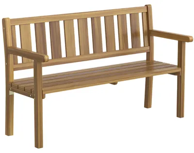 Produktbild von 2-Sitzer-Gartenbank aus Lattenholz aus Tannenholz, 150 x 57 x 93 cm, Teakfarbe