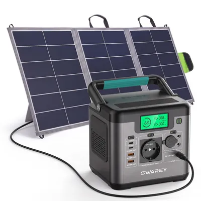 Produktbild von 550W(1100W Spitze) Tragbare Powerstation mit 100W Solarpanel,555Wh Solargenerator mit 140W USB-C Schnellladen
