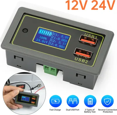Image de Voltmètre automobile 12v 24v Dual Usb Led Digital Display Battery Monitor USB Fast Charging