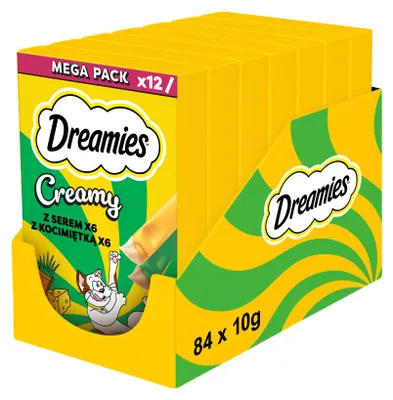 Produktbild von Dreamies Creamy 7x120g Cremige Leckerlis für Katzen mit Käse und Katzenminze