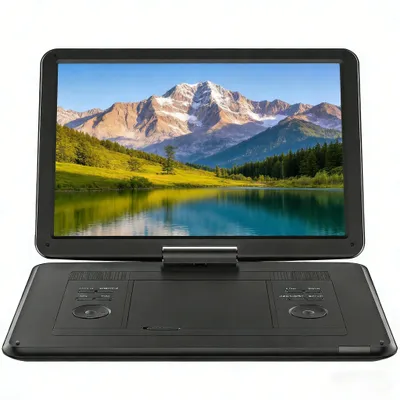 Produktbild von 17’’ Tragbarer DVD Player mit 15,6’’ HD Display, 6 Stunden Wiederaufladbare Batterie, Unterstützung für USB/SD-Karte/AV-Übertragung SyncTV/Projektor