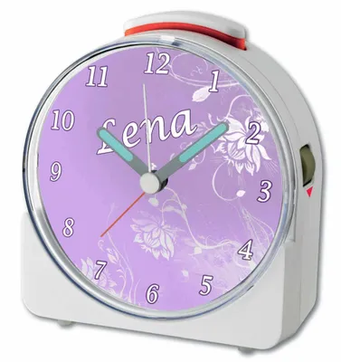 Produktbild von Kinder Wecker Motiv Blume Lila Kinderwecker weiß