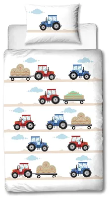 Obrázek produktu pro Dětské povlečení Traktor Vozidla 135 x 100 cm Flanel