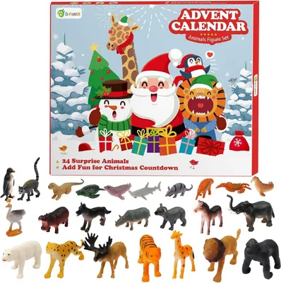 Obrázok produktu pre D-FantiX Detské figúrky zvierat adventný kalendár 2024 pre chlapcov dievčatá