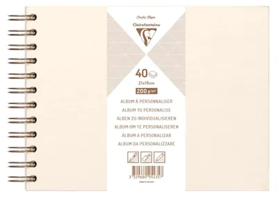 Produktbild von Clairefontaine 95435C, Elfenbein, 40 Blätter, Spiralbindung, Weiß, 250 mm, 170 mm