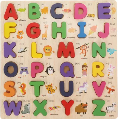 Produktbild von Alphabet-Puzzle, hölzerne Großbuchstaben, frühes Lernen, kognitives Brett, intellektuelle Entwicklung, Aufklärungsspielzeug
